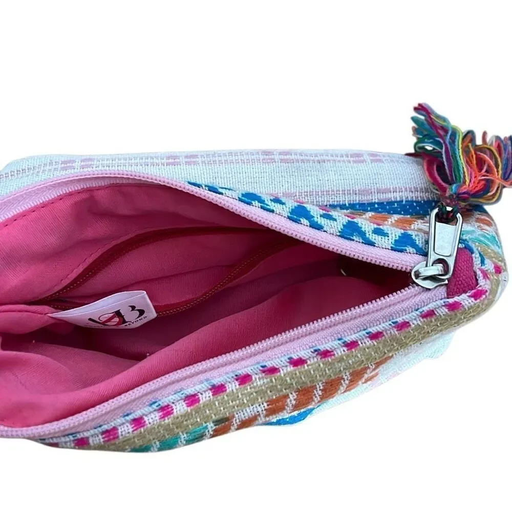 NWOT‎ America & Beyond Daphne Make Up Bag Blue Pink
